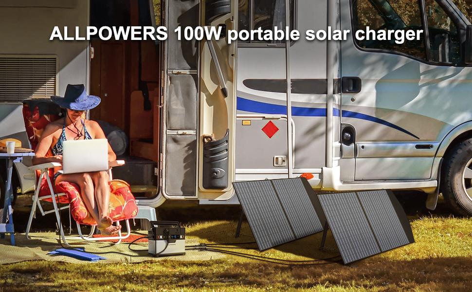 ALLPOWERS Foldable Solar Panel – 100/200W Portable Battery Charger