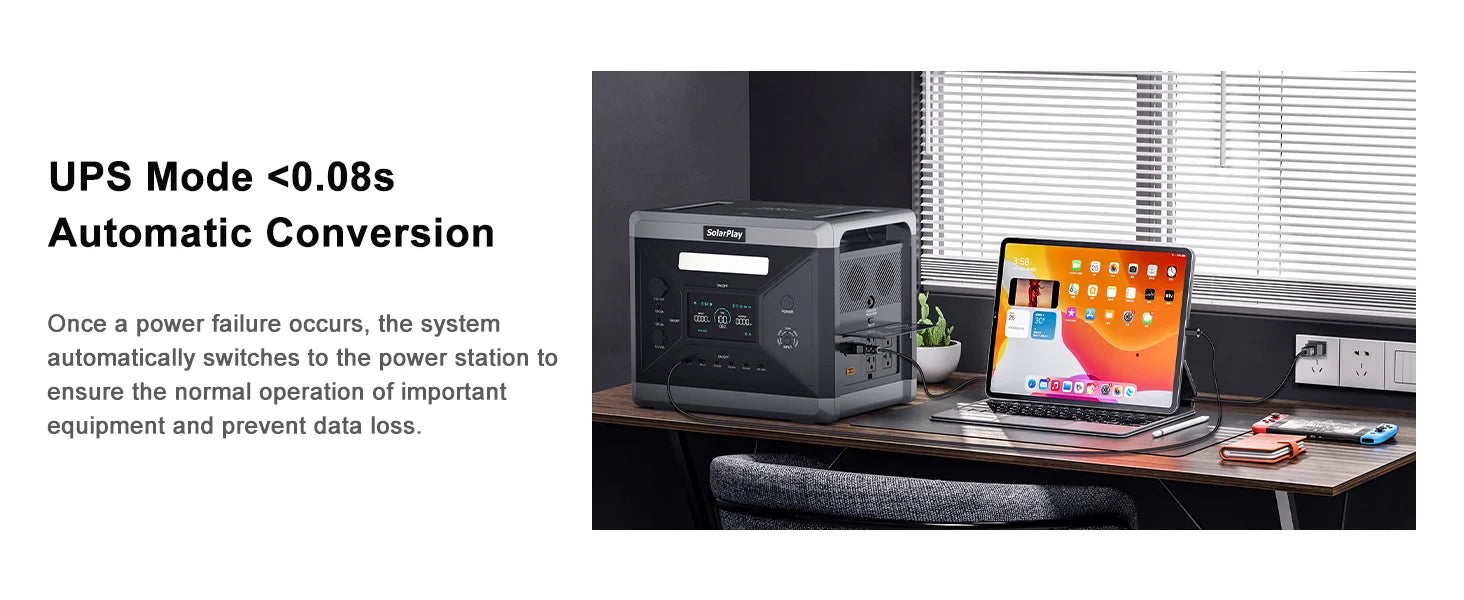 SOLARPLAY Q2501 Portable Power Station – 2160Wh LiFePO4 Solar Generator