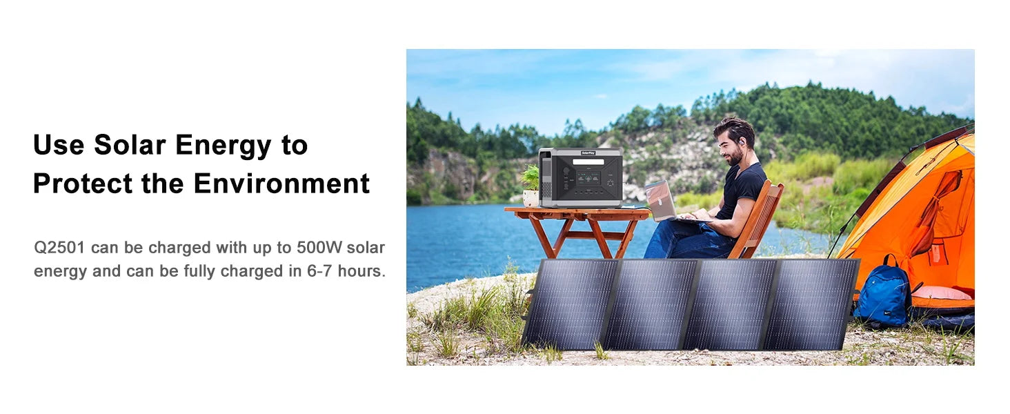 SOLARPLAY Q2501 Portable Power Station – 2160Wh LiFePO4 Solar Generator
