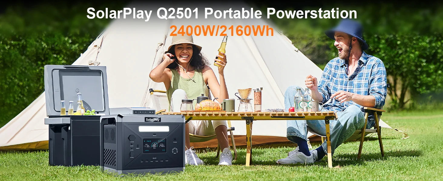 SOLARPLAY Q2501 Portable Power Station – 2160Wh LiFePO4 Solar Generator