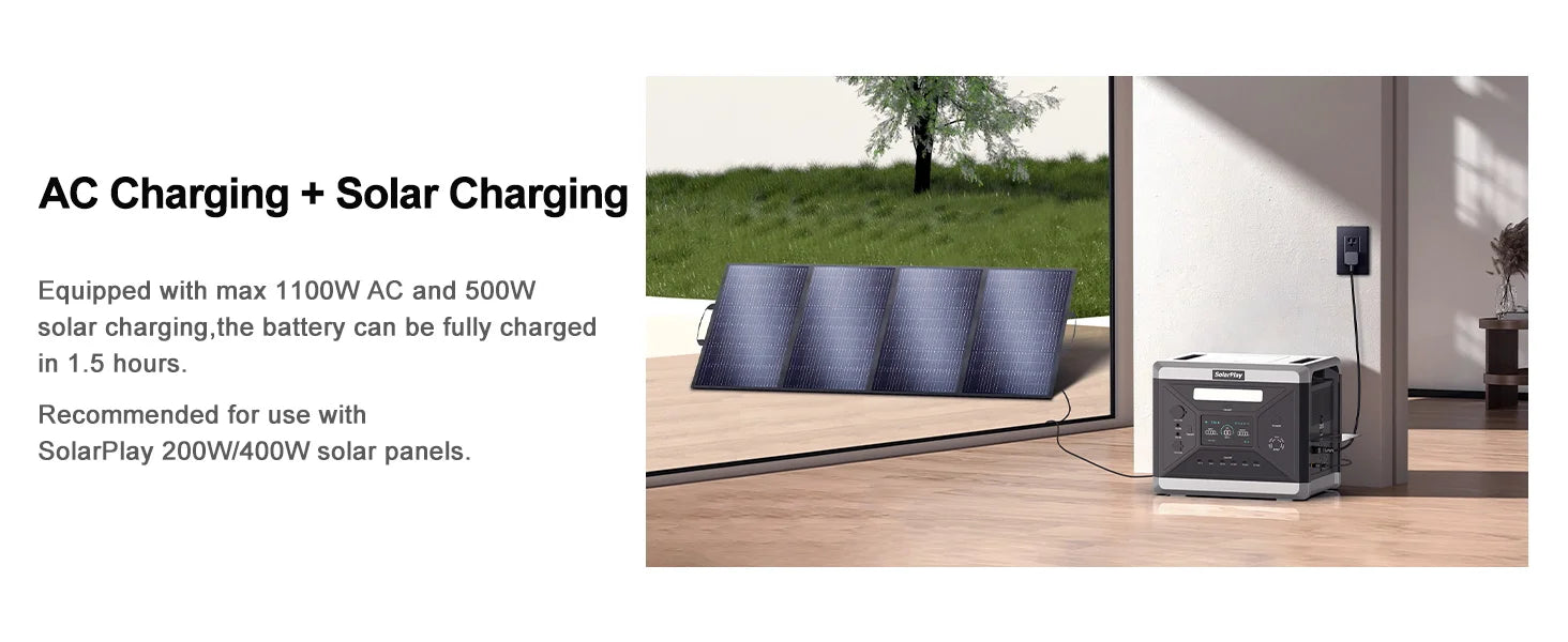 SOLARPLAY Q2501 Portable Power Station – 2160Wh LiFePO4 Solar Generator