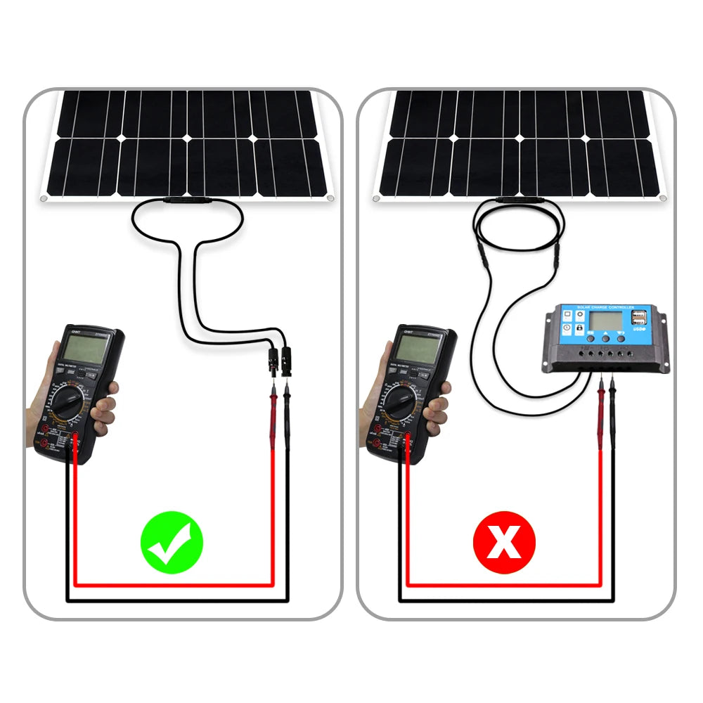 Flexible Solar Panel Kit – 100W/200W/300W 12V 24V Battery Charger