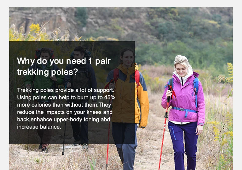 BSWOLF Ultralight Trekking Poles – 2-Pack Folding Aluminum Walking Sticks