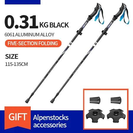 BSWOLF Ultralight Trekking Poles – 2-Pack Folding Aluminum Walking Sticks