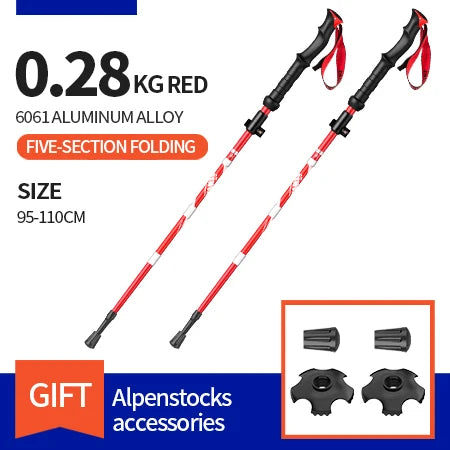 BSWOLF Ultralight Trekking Poles – 2-Pack Folding Aluminum Walking Sticks