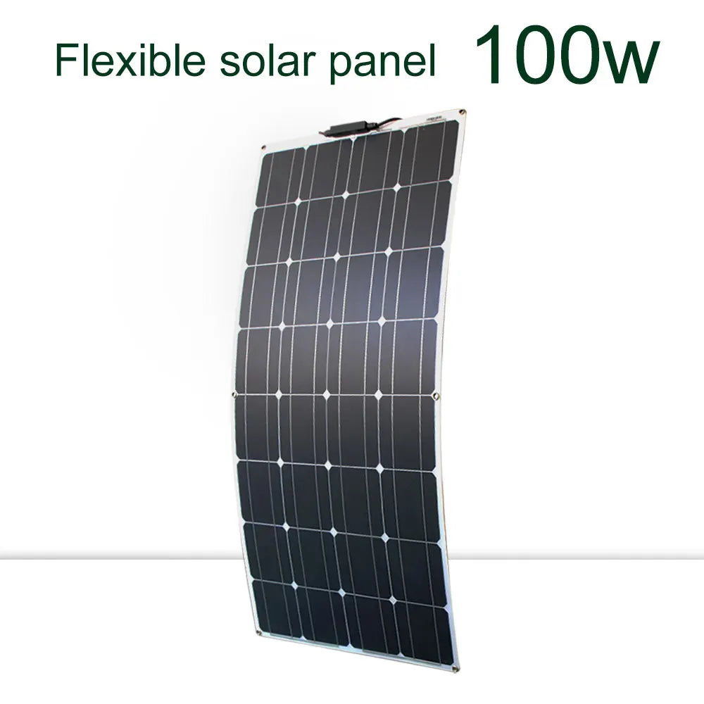Flexible Solar Panel Kit – 100W/200W/300W 12V 24V Battery Charger