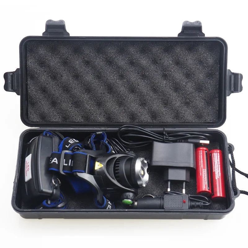 Rechargeable LED Headlamp – High-Lumen Waterproof Zoomable Headlight