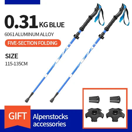 BSWOLF Ultralight Trekking Poles – 2-Pack Folding Aluminum Walking Sticks