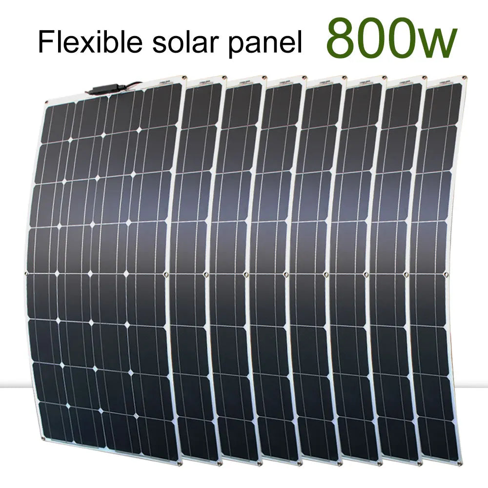 DGSUNLIGHT Portable Solar Panel – 100/200W Flexible Monocrystalline 12V