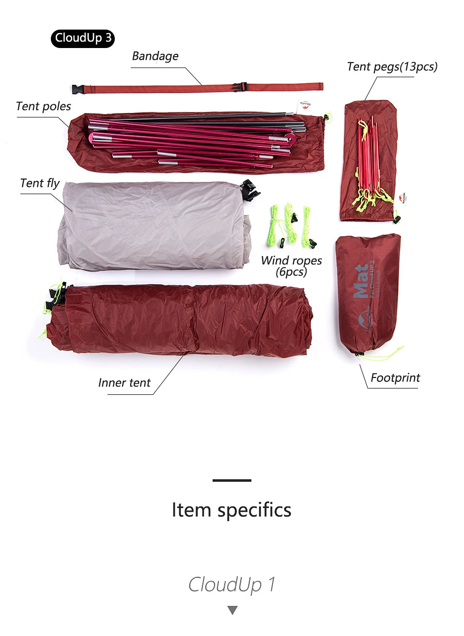 Naturehike Cloud Up 2-Person Ultralight Tent – Waterproof Camping & Hiking