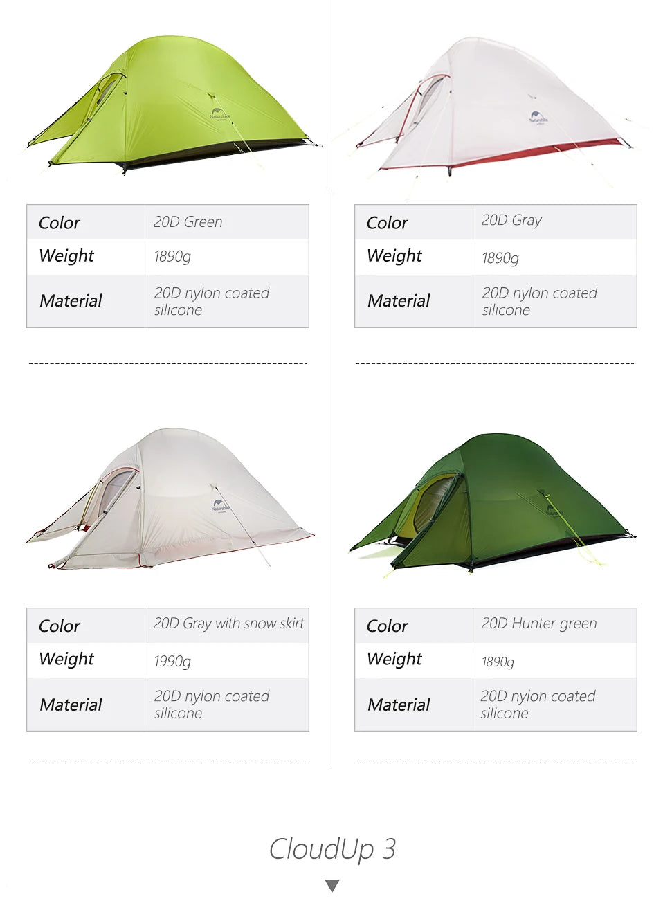 Naturehike Cloud Up 2-Person Ultralight Tent – Waterproof Camping & Hiking