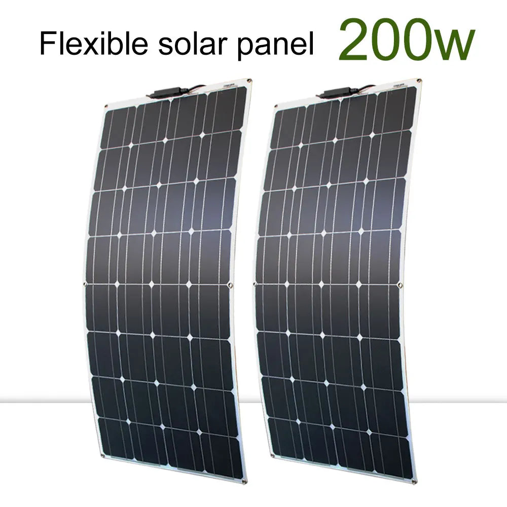 Flexible Solar Panel Kit – 100W/200W/300W 12V 24V Battery Charger