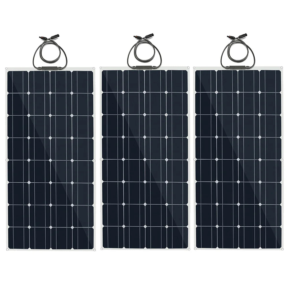 Flexible Solar Panel Kit – 100W/200W/300W 12V 24V Battery Charger