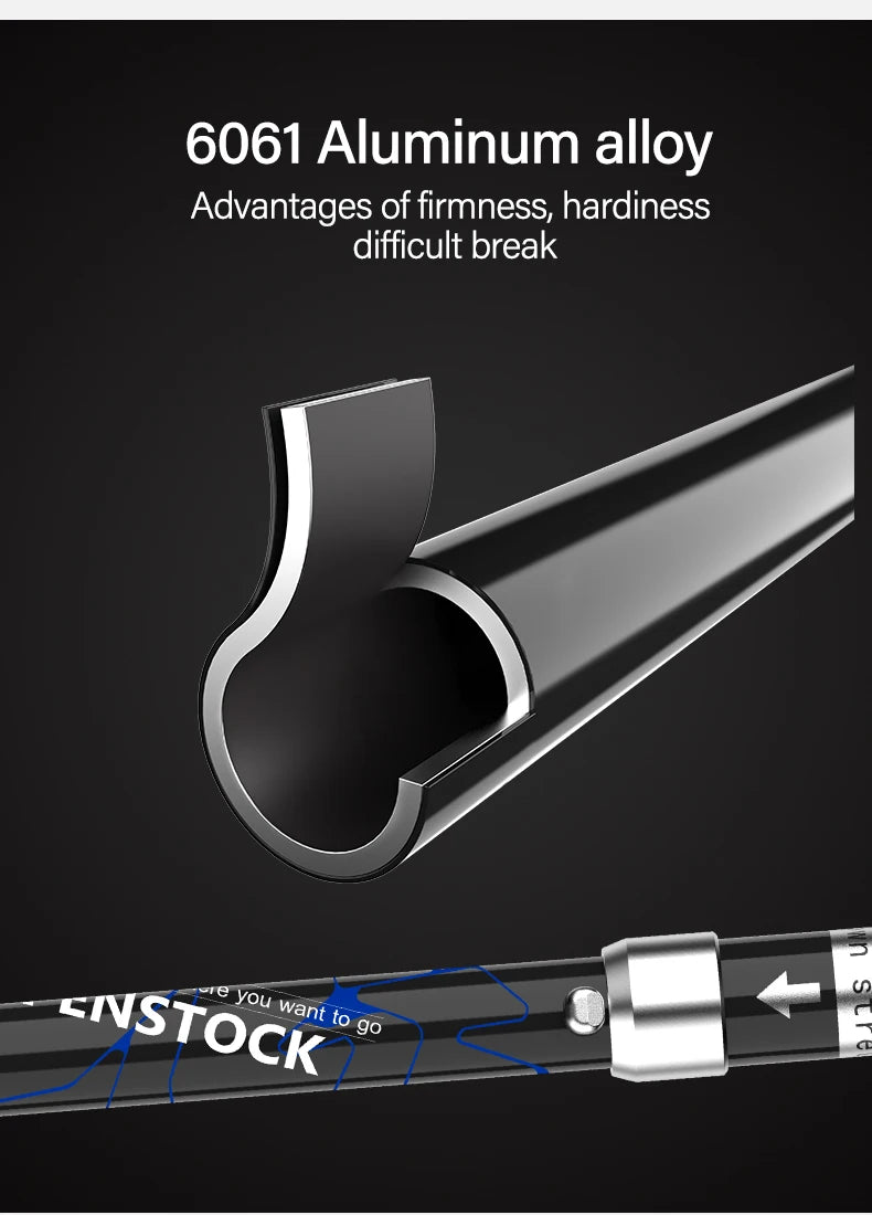 BSWOLF Ultralight Trekking Poles – 2-Pack Folding Aluminum Walking Sticks