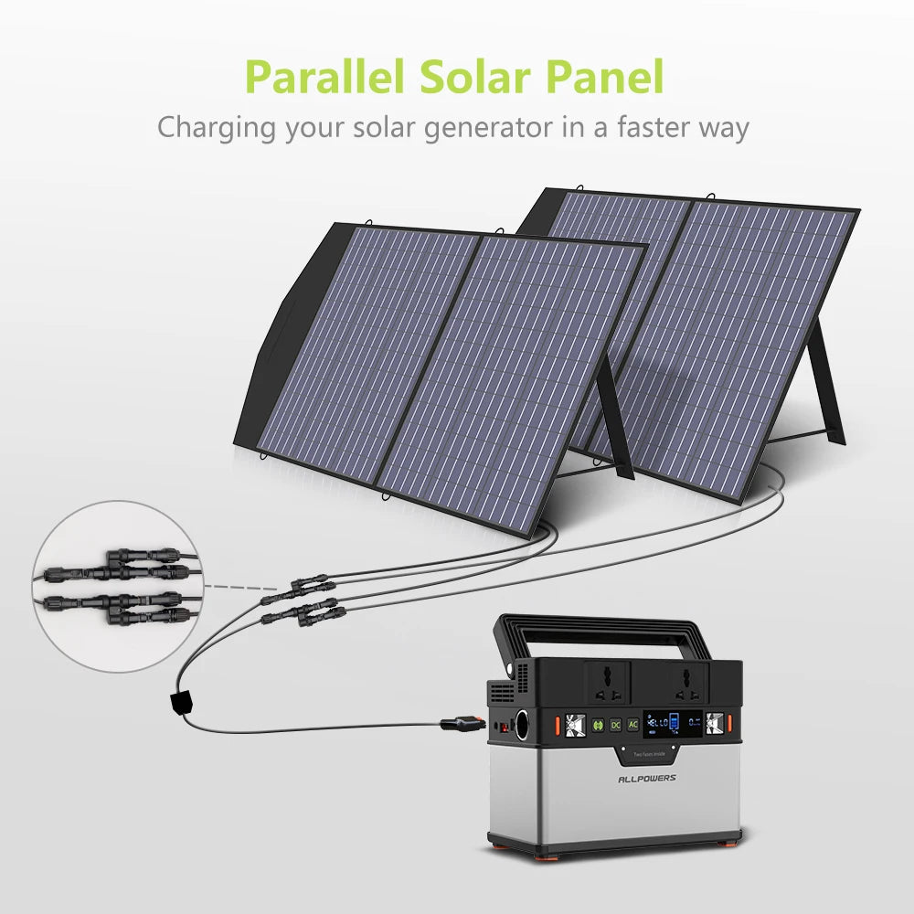 ALLPOWERS Foldable Solar Panel – 100/200W Portable Battery Charger