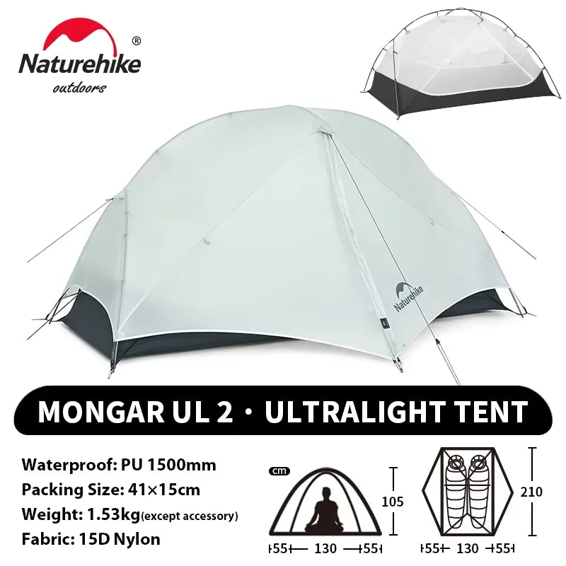 Naturehike Mongar UL 2 – Ultralight 2-Person Waterproof Backpacking Tent