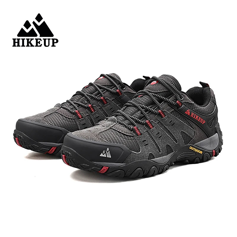 HIKEUP Men’s Hiking Shoes – Suede Leather Outdoor Trekking Sneakers
