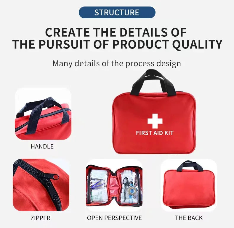 Portable Emergency First Aid Bag Kit – Household, Travel & Outdoor Survival