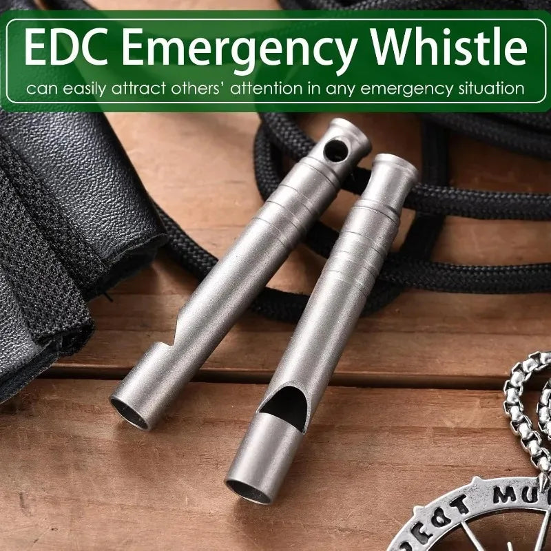 Titanium Emergency Whistle – Ultralight Survival Camping & Hiking Whistle