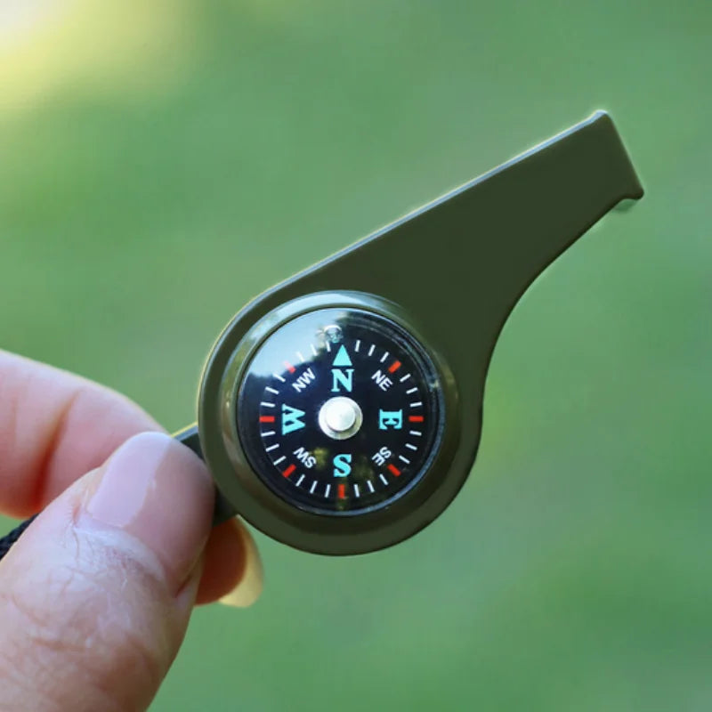 3-in-1 Survival Whistle – Compass & Thermometer for Outdoor Activities