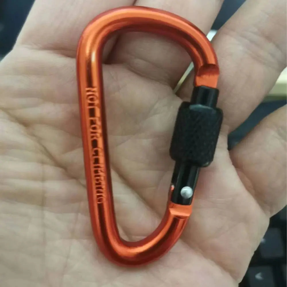 Aluminum Alloy D-Shape Carabiner – Locking Keychain Hook for Hiking