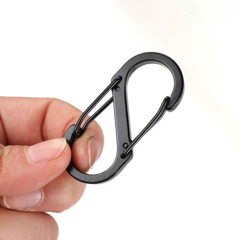 5PCS Tactical S-Type Carabiners – Aluminum Alloy Mini Keychain Hooks