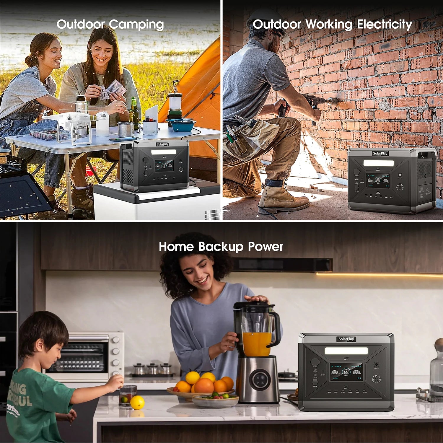 SOLARPLAY Q2501 Portable Power Station – 2160Wh LiFePO4 Solar Generator