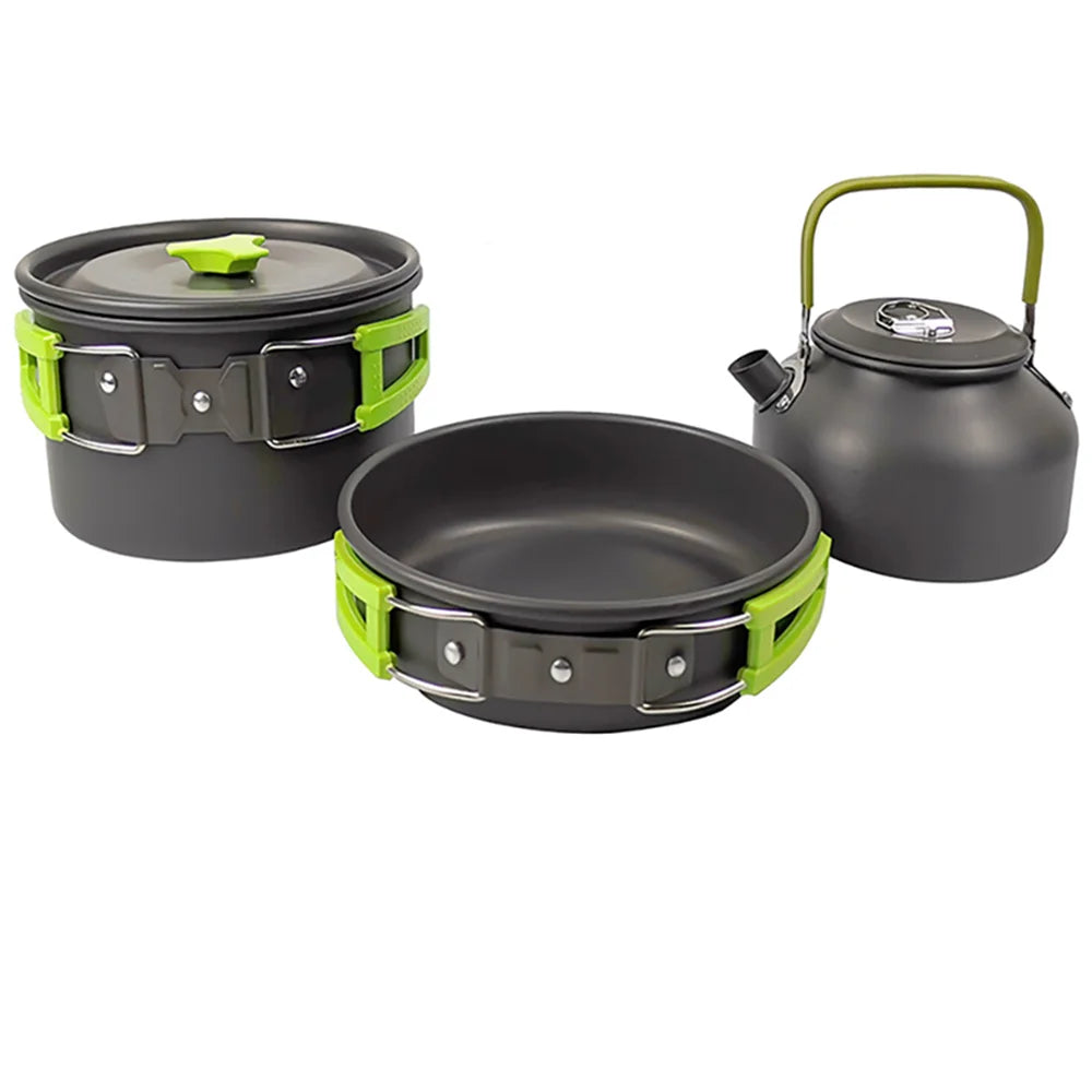 Camping Cookware Set – Non-Stick Teapot & Pots for 2–3 People