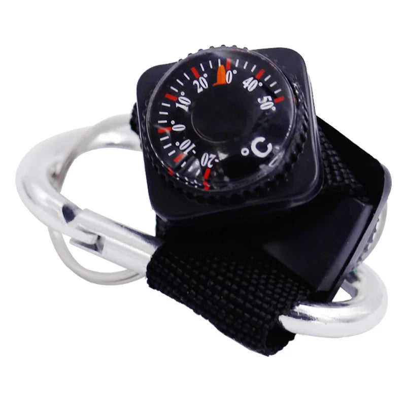 Mini Keychain Compass – Multifunction Outdoor Survival Thermomete