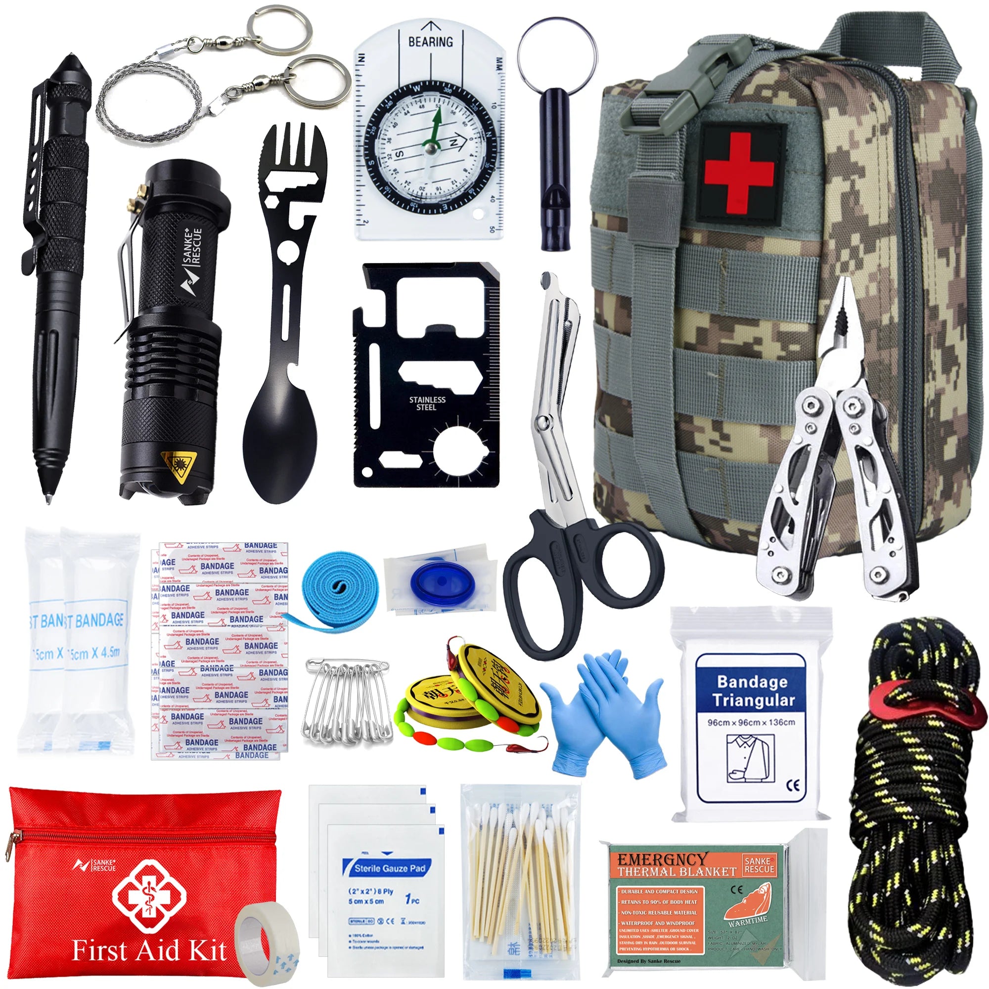 Survival First Aid Kit – Full Molle Outdoor Emergency IFAK Set