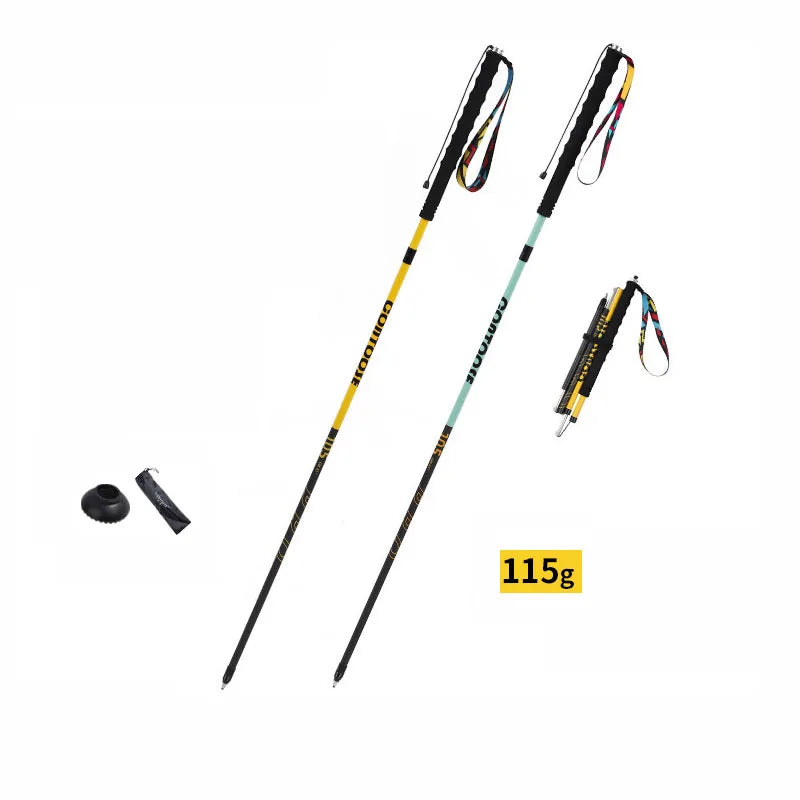 3K Carbon Fiber Folding Trekking Poles – Lightweight Hiking & Mountaineering Sticks