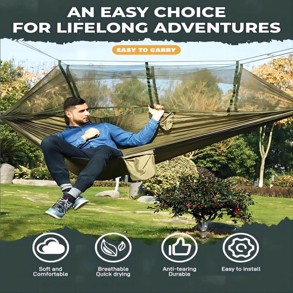 Portable Double Mosquito Net Hammock – Outdoor Camping & Travel