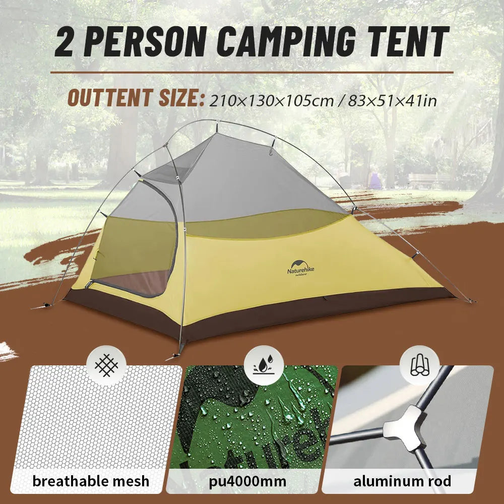 Naturehike Cloud Up 2-Person Ultralight Tent – Waterproof Camping & Hiking