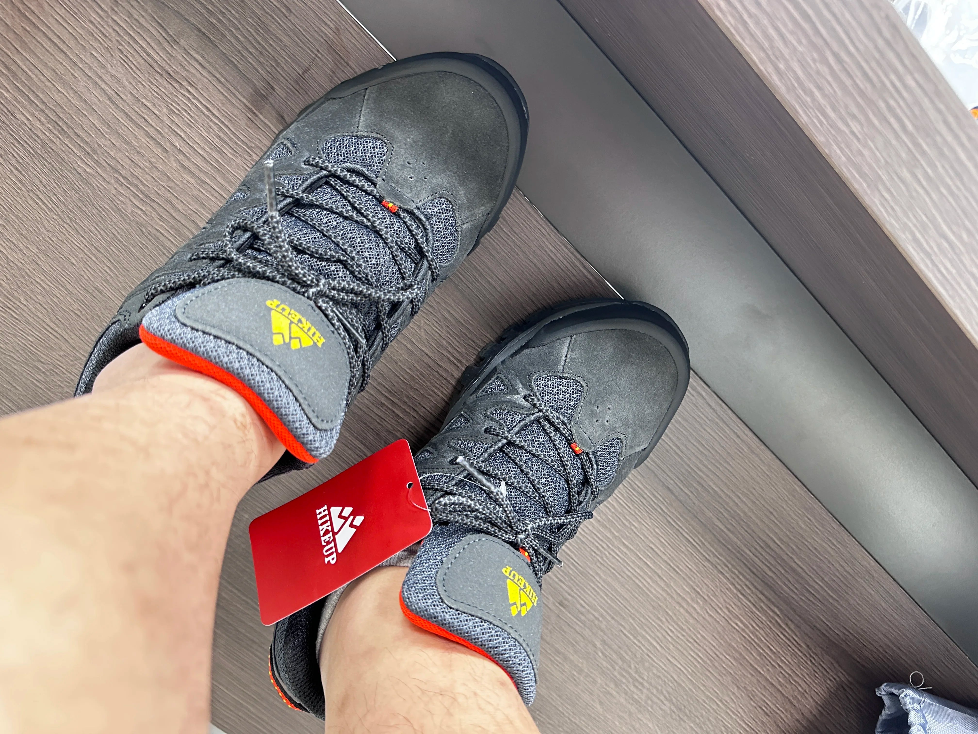 HIKEUP Men’s Hiking Shoes – Breathable Lace-Up Trekking Sneakers