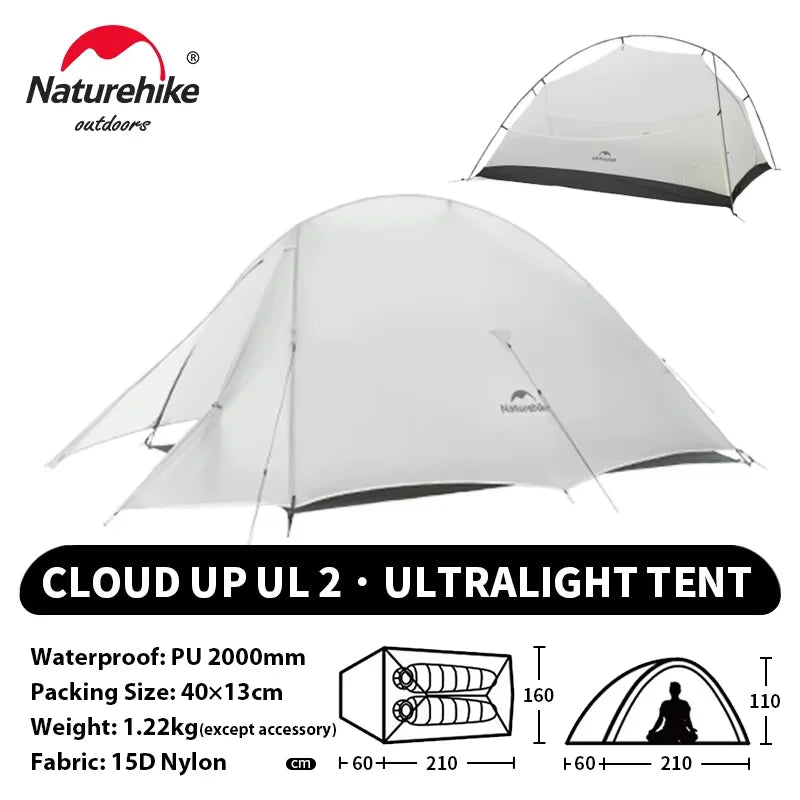 Naturehike Cloud Up 2-Person Ultralight Tent – Waterproof Camping & Hiking