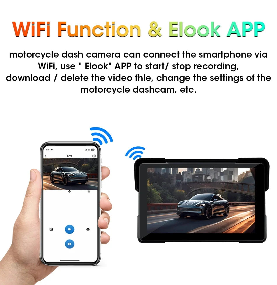 5–7" CarPlay & Android Auto DVR – Wireless GPS Display for Car & Motorcycle