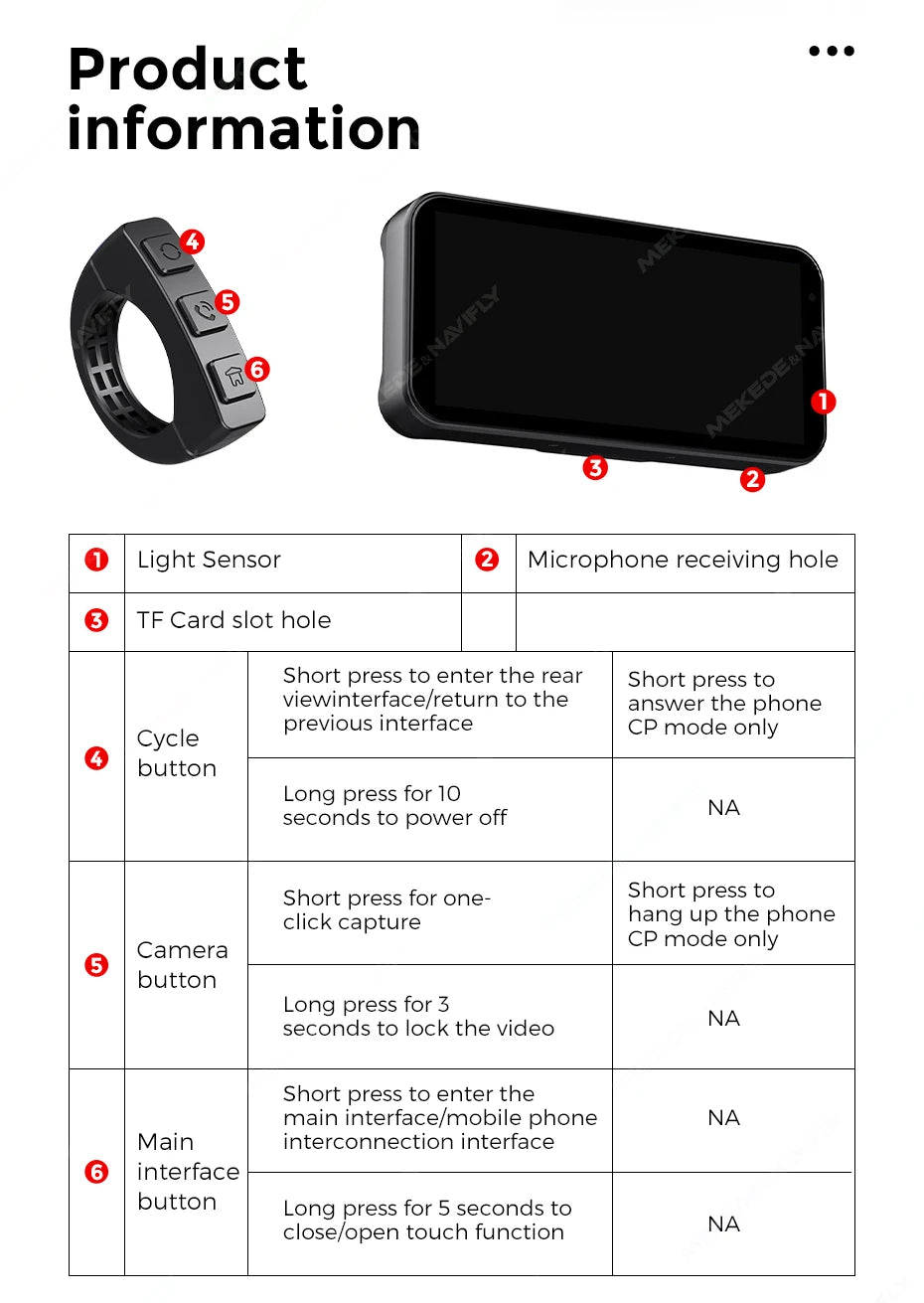 NaviFly 6.25" Wireless CarPlay & Android Auto – Motorcycle Navigation Display