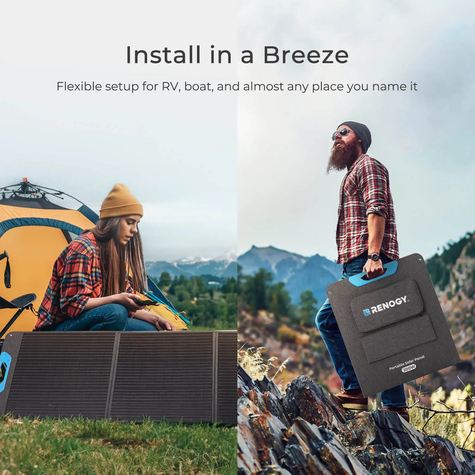 Renogy 200W Portable Foldable Solar Panel – Waterproof Power Charger