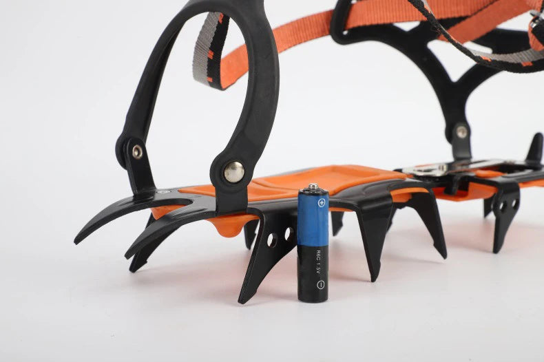 12-Tooth Stainless Steel Ice & Snow Crampons – Anti-Slip Climbing Grippers