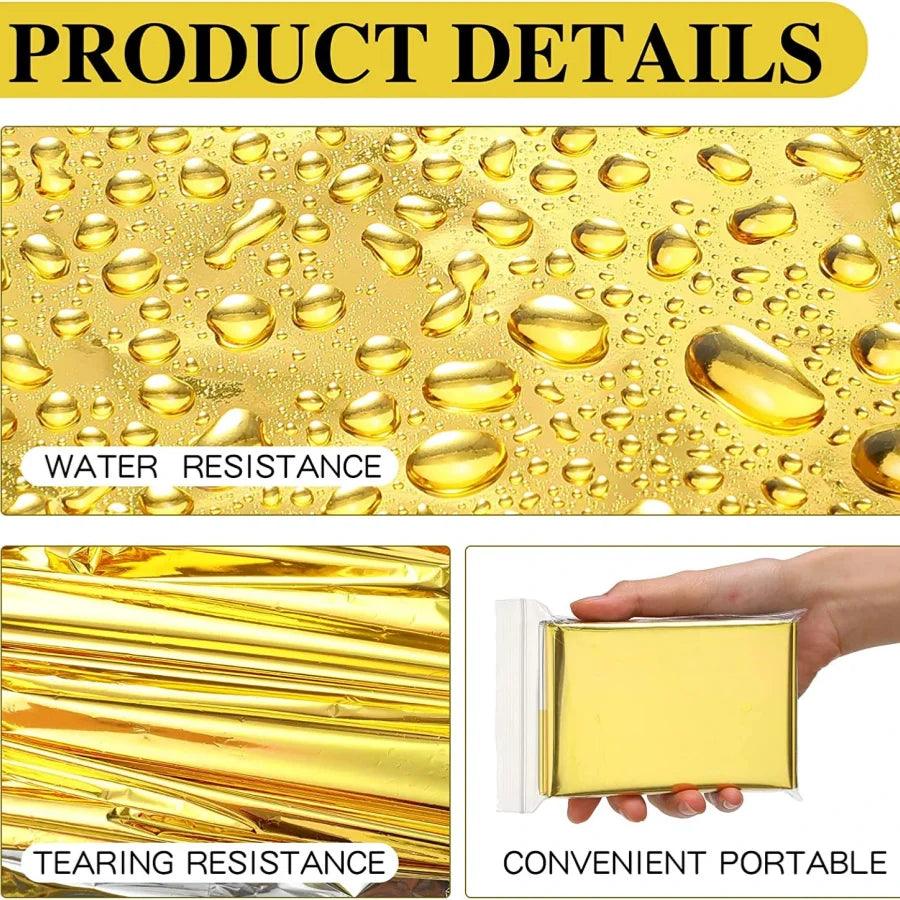 Emergency Survival Blanket – Waterproof Thermal Foil (Gold/Silver)