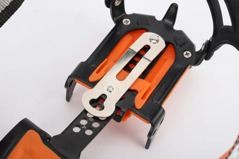 12-Tooth Stainless Steel Ice & Snow Crampons – Anti-Slip Climbing Grippers