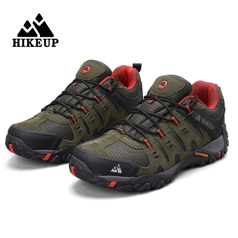 HIKEUP Men’s Hiking Shoes – Suede Leather Outdoor Trekking Sneakers