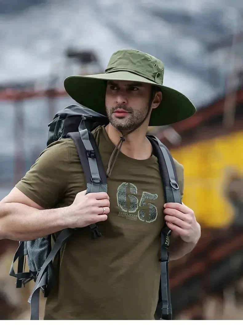 Men’s Sun Protection Fishing Hat – Breathable Anti-UV Camping & Hiking Cap