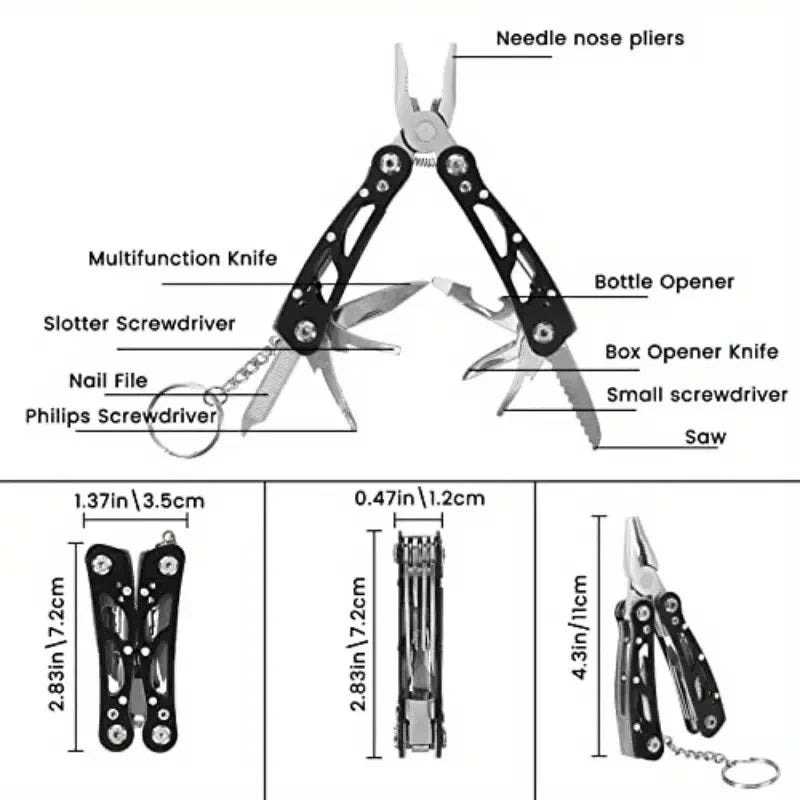Tactical Folding Multitool – Mini Portable Pliers & Pocket Knife