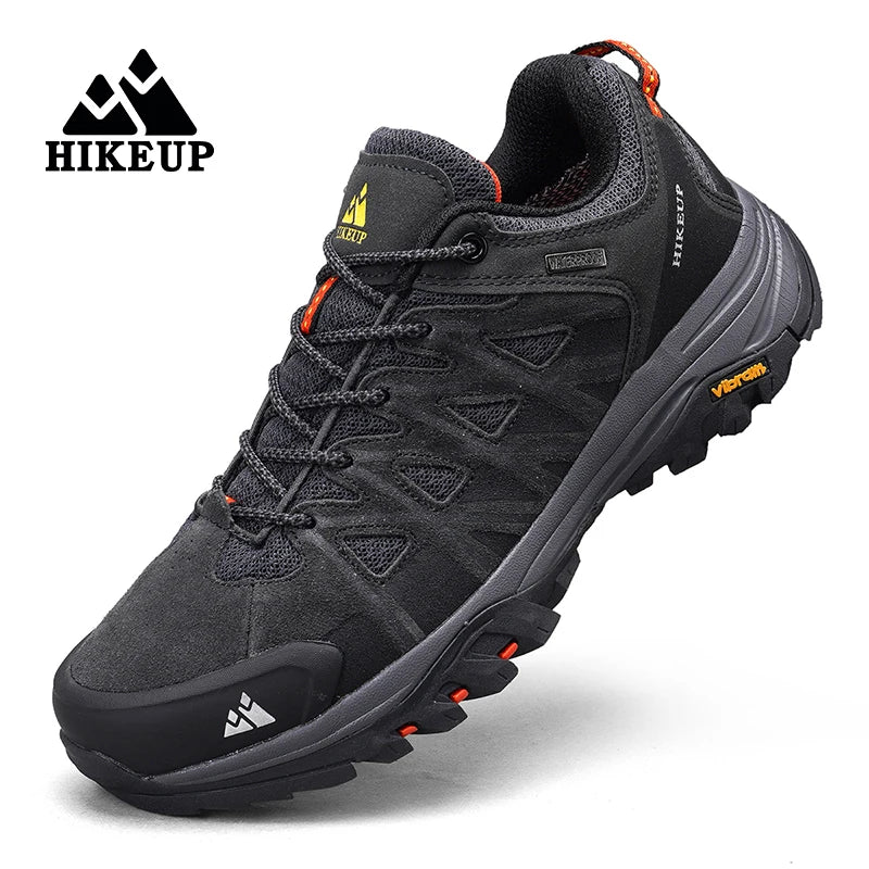 HIKEUP Men’s Hiking Shoes – Breathable Lace-Up Trekking Sneakers