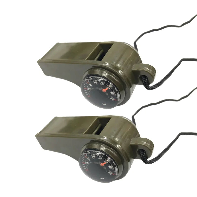 3-in-1 Survival Whistle – Compass & Thermometer for Outdoor Activities