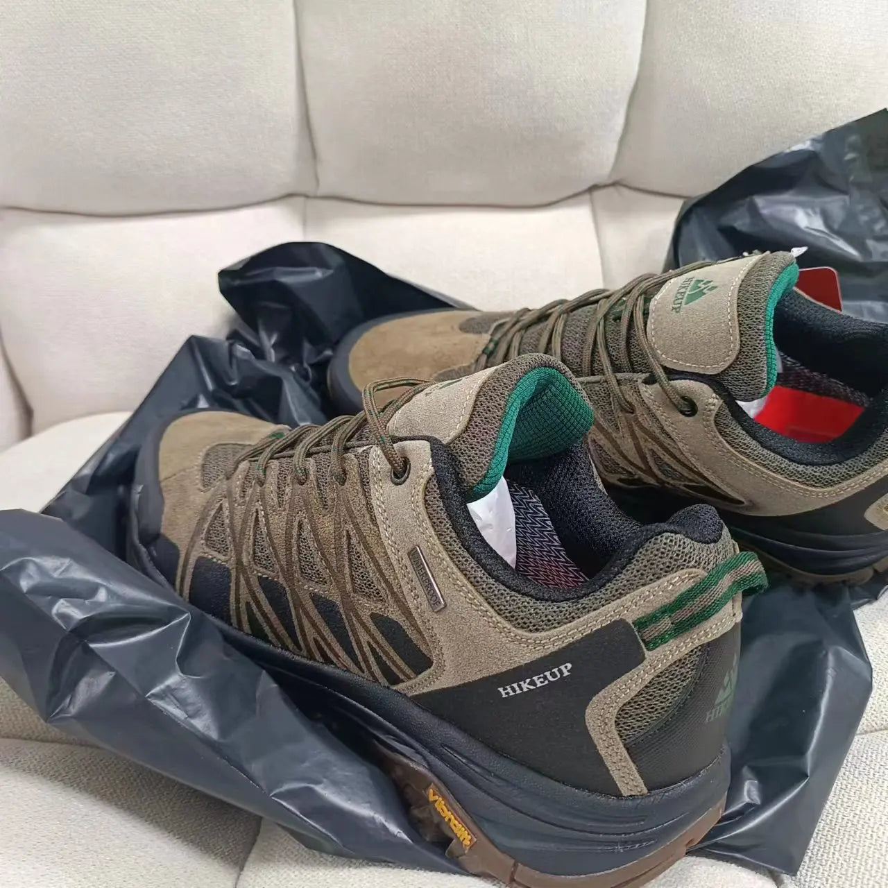 HIKEUP Men’s Hiking Shoes – Breathable Lace-Up Trekking Sneakers