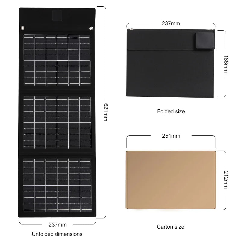 25W Portable Solar Folding Bag – Outdoor Travel Fast Charger