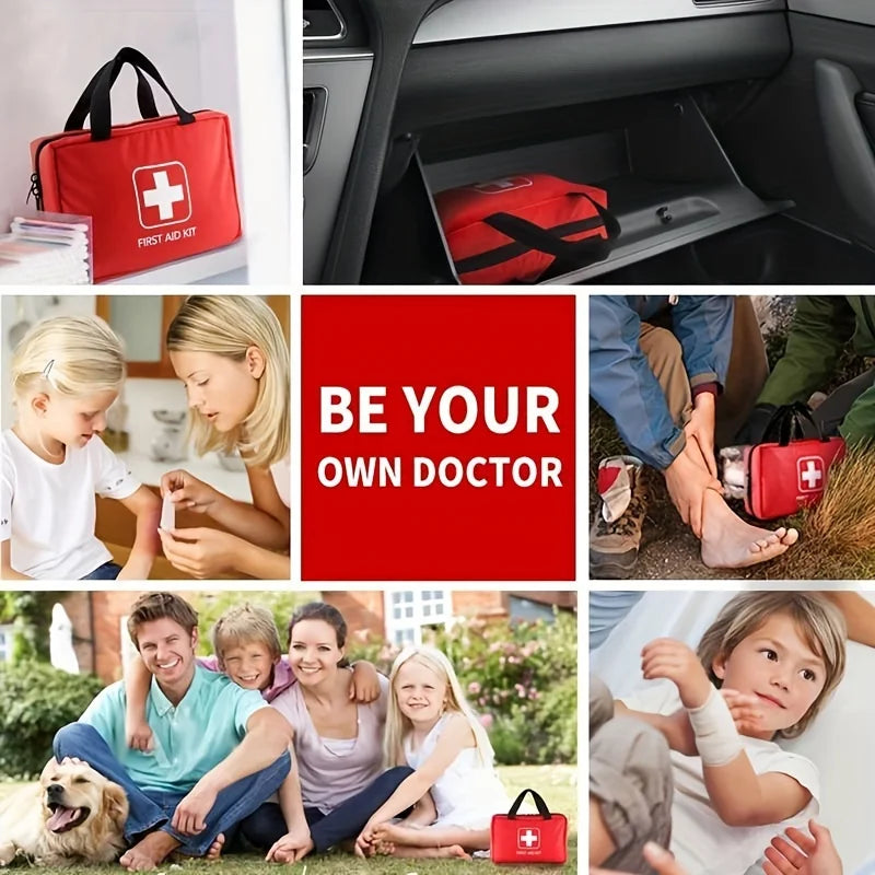 Portable Emergency First Aid Bag Kit – Household, Travel & Outdoor Survival