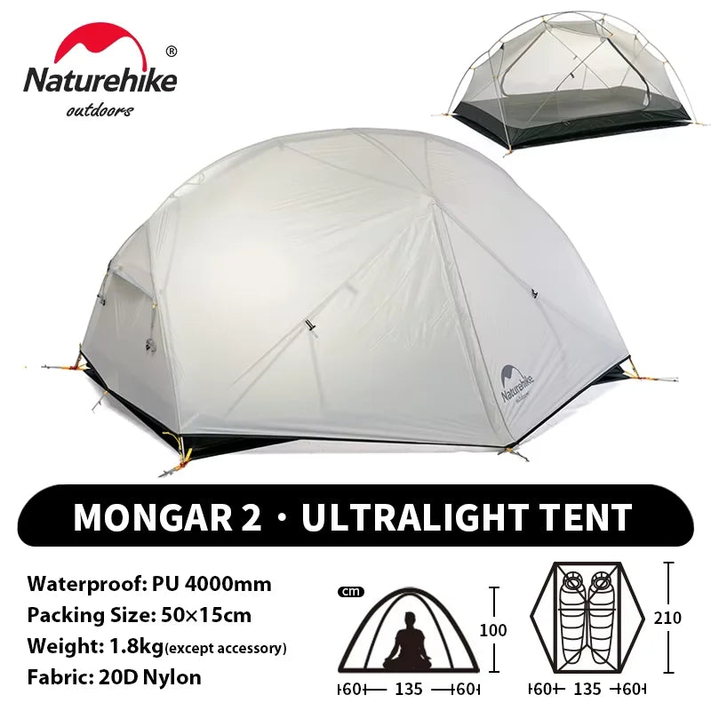 Naturehike Mongar UL 2 – Ultralight 2-Person Waterproof Backpacking Tent